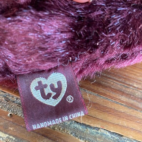 1993 Ty Attic Treasures Beargundy Bear Plush Stuffed Animal - Picture 5 of 10